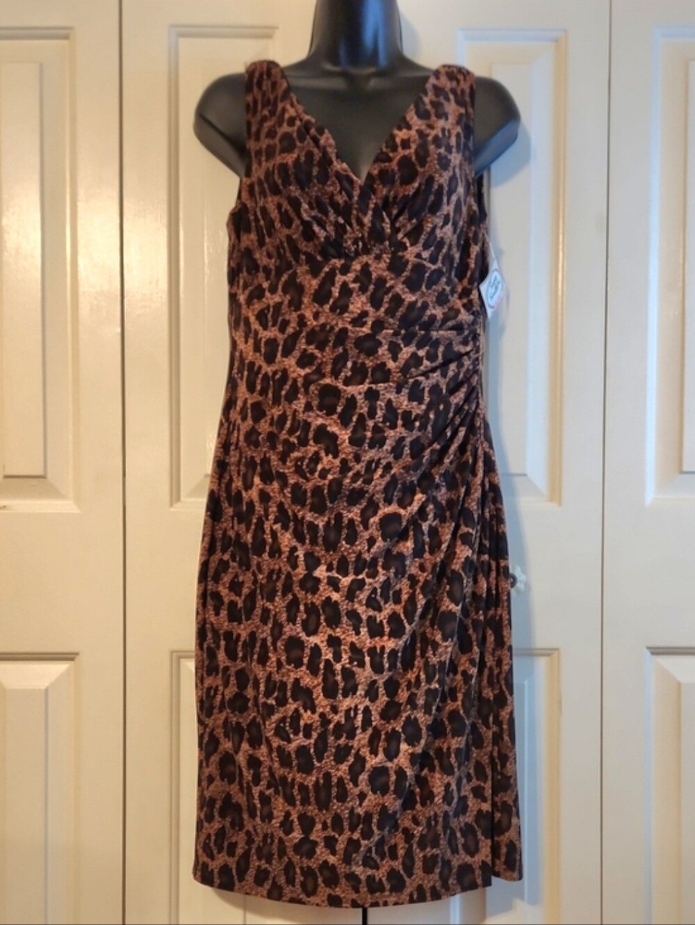 Sleeveless Brown Leopard Print Dress - Brand: Ralph Lauren - Size 8